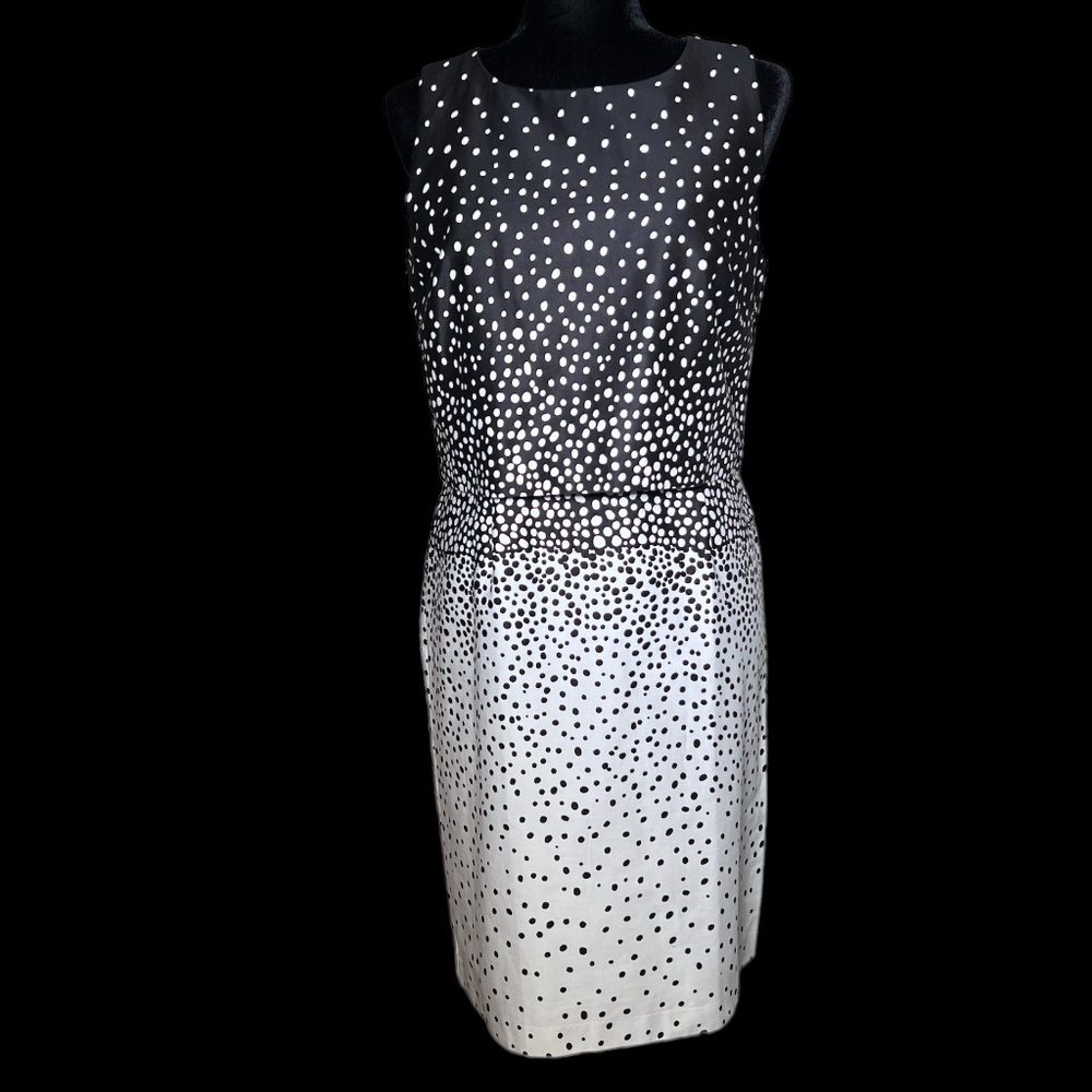 Spense -Blk/Wht Polka Dot Shift Dress - Size 8